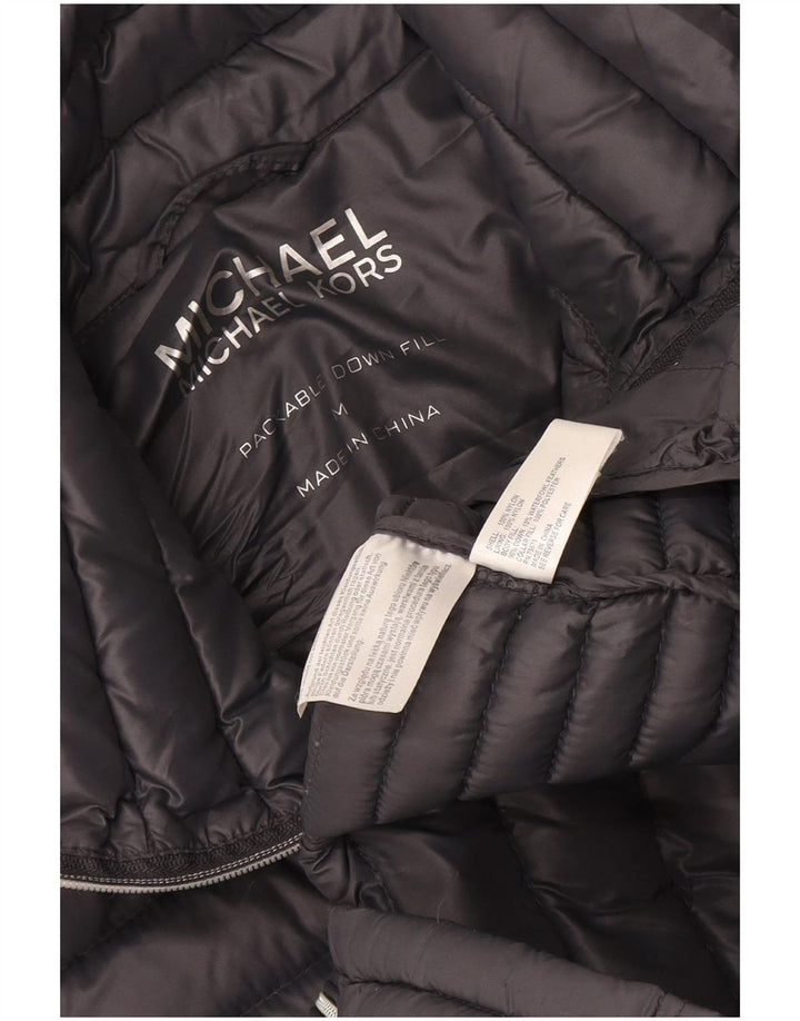 Michael Kors Dame Polstret Jakke UK 14 Medium Grå Nylon