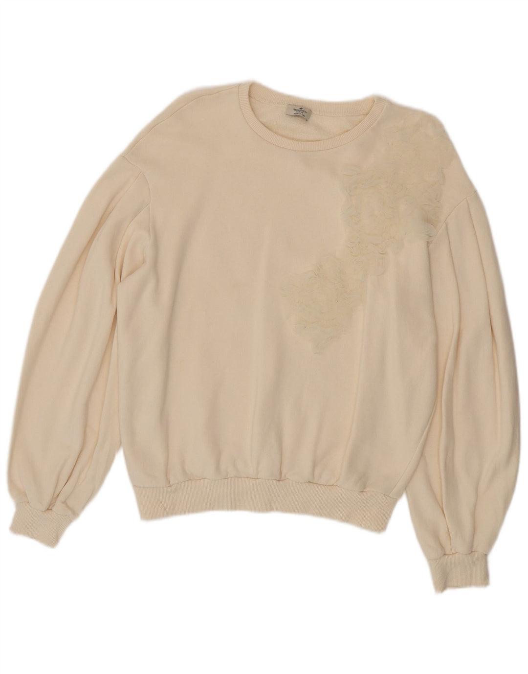 Liu Jo Dame Sweatshirt Jumper UK 14 Medium Off White Floral