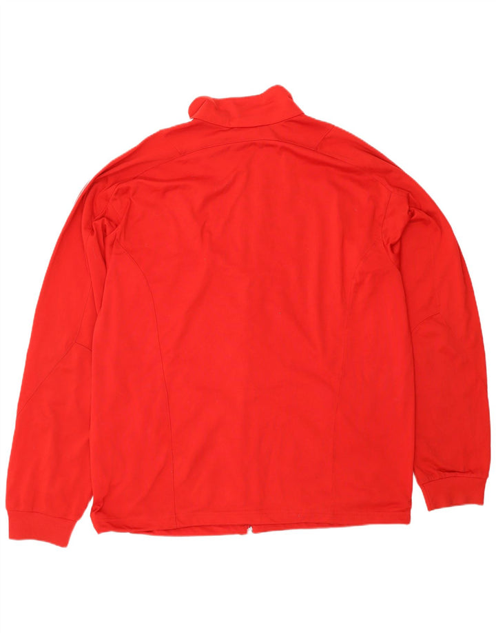 ADIDAS Mens Climalite Tracksuit Top Jacket Large Red Polyester