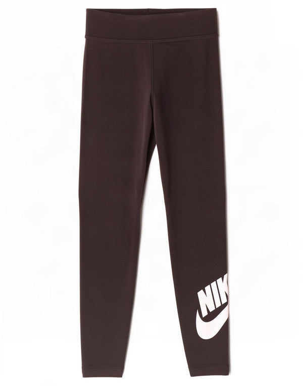 Nike Womens Grafiske Leggings UK 8 Small Black Polyester