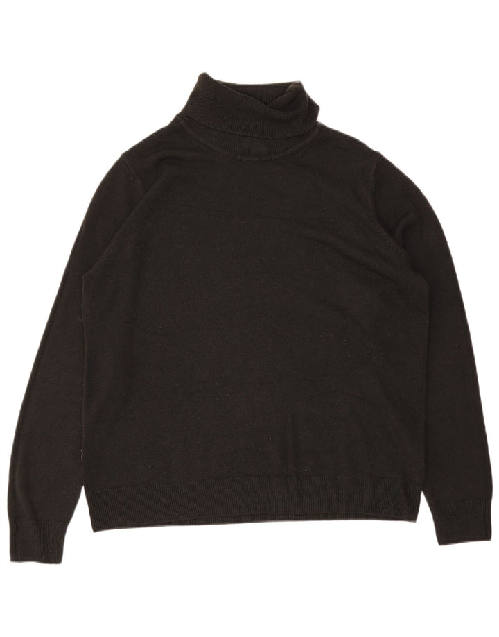 Marks & Spencer Dame Roll Neck Jumper Sweater UK 16 Large Black