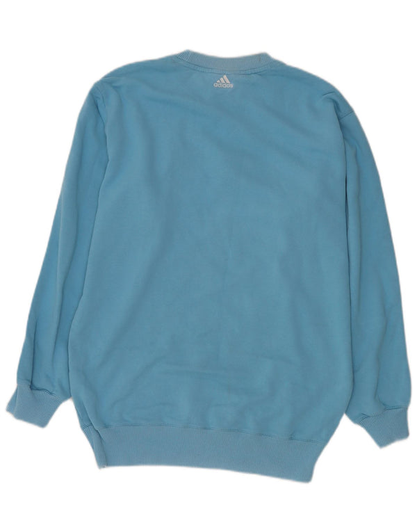 ADIDAS drenge oversize grafisk sweatshirt trøje 15-16 år blå bomuld