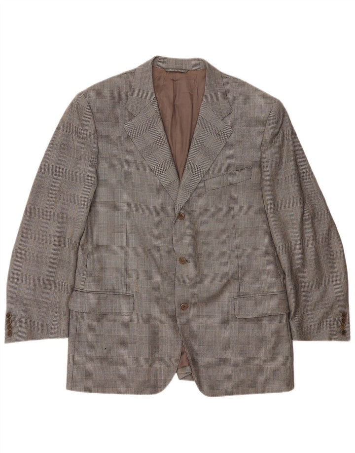 Canali Herre 3-knaps blazerjakke IT 54 2XL Grå ternet uld