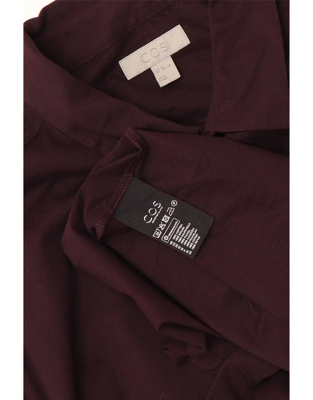 Cos Herreskjorte XL Bourgogne bomuld