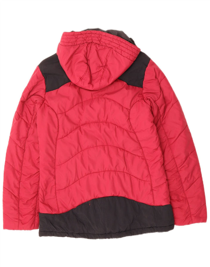 JACK WOLFSKIN Polstret hættejakke til kvinder UK 10 Small Pink Colourblock