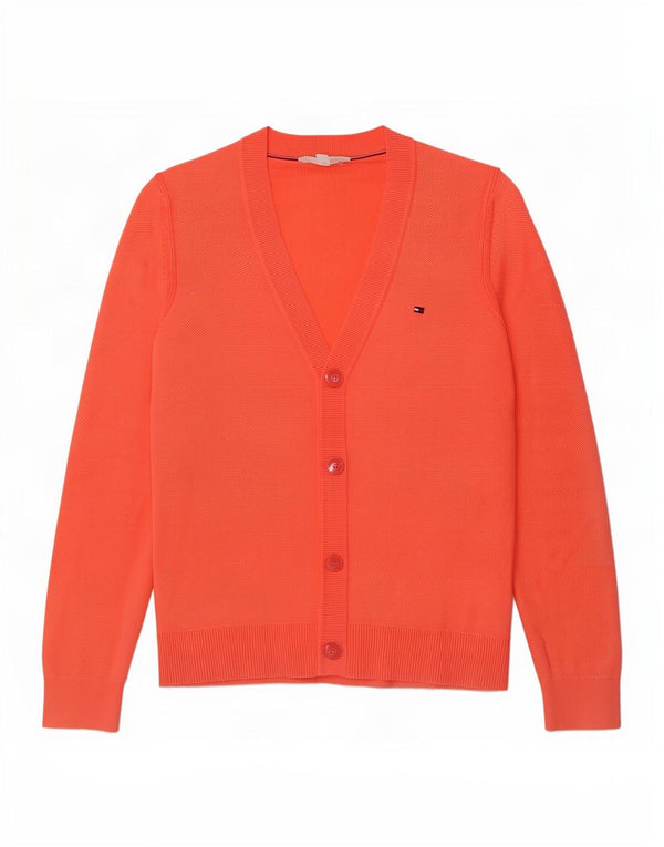 Tommy Hilfiger Dame Cardigan Sweater UK 6 XS Orange Bomuld