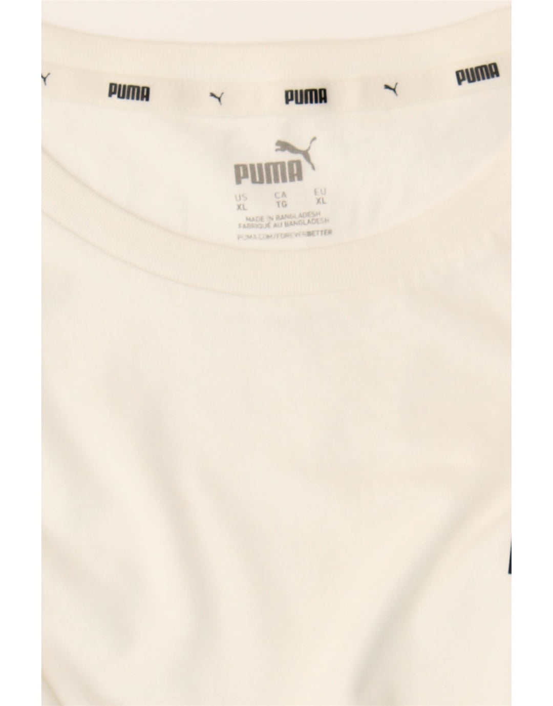 PUMA Mens Graphic T-Shirt Top XL White Cotton Vintage Puma and Second-Hand Puma from Messina Hembry 
