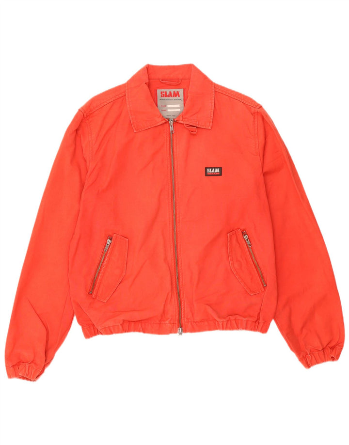 Slam Herre Bomber Jacket UK 40 Stor Rød Bomuld