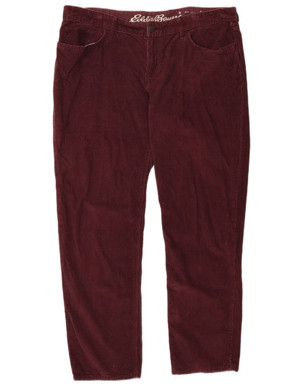 EDDIE BAUER Kæreste fløjlsbukser til kvinder US 18 2XL W38 L31 Burgundy