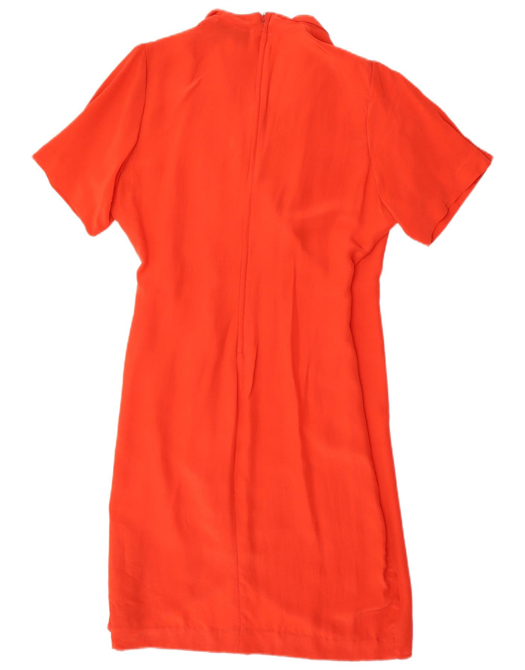 VINTAGE slå-om-kjole til kvinder IT 44 Medium Orange Silke