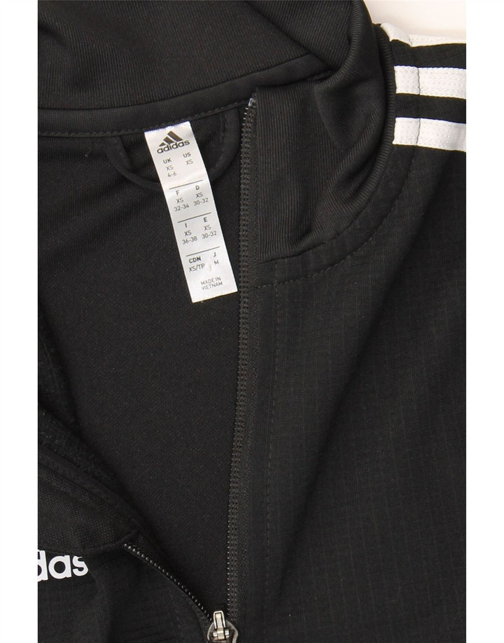 ADIDAS Womens Climalite Tracksuit Top Jacket UK 4/6 XS Black Polyester Vintage Adidas and Second-Hand Adidas from Messina Hembry 