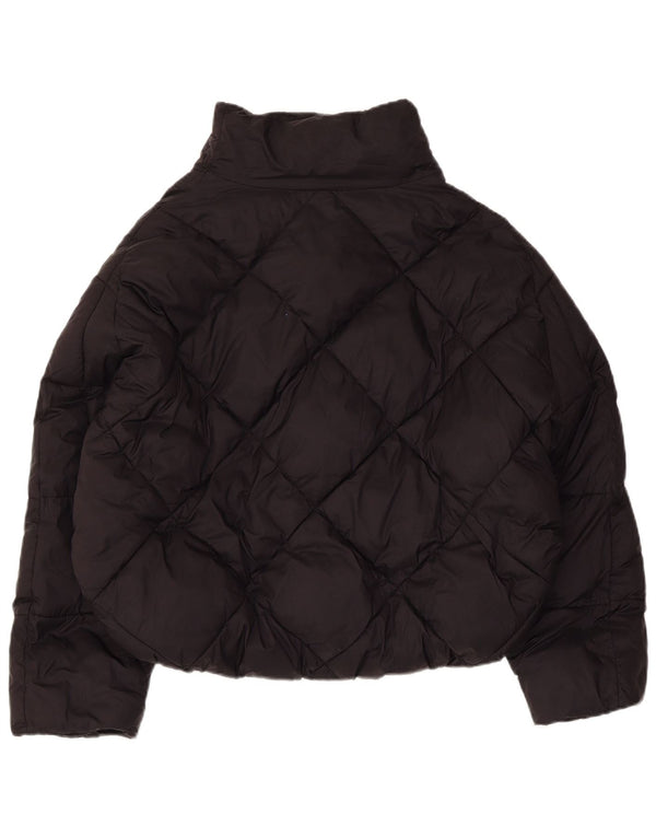 Zara Kvinders Crop Oversized Polstret Jakke UK 14 Medium Sort Polyester