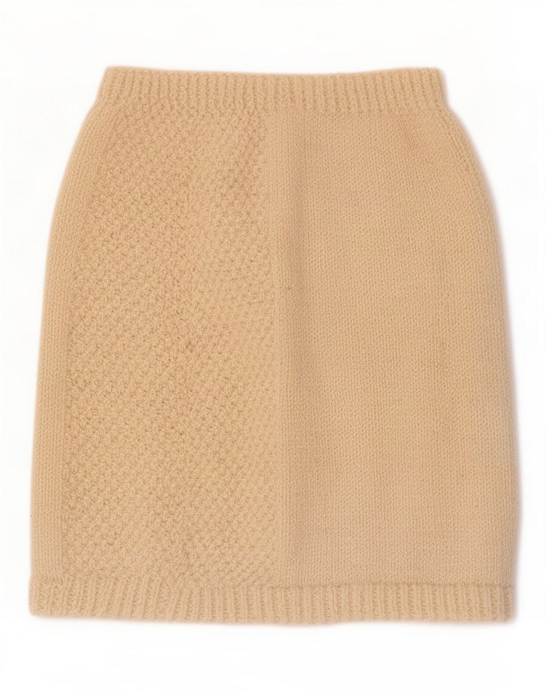 Vintage damestrikket mininederdel W26 lille beige