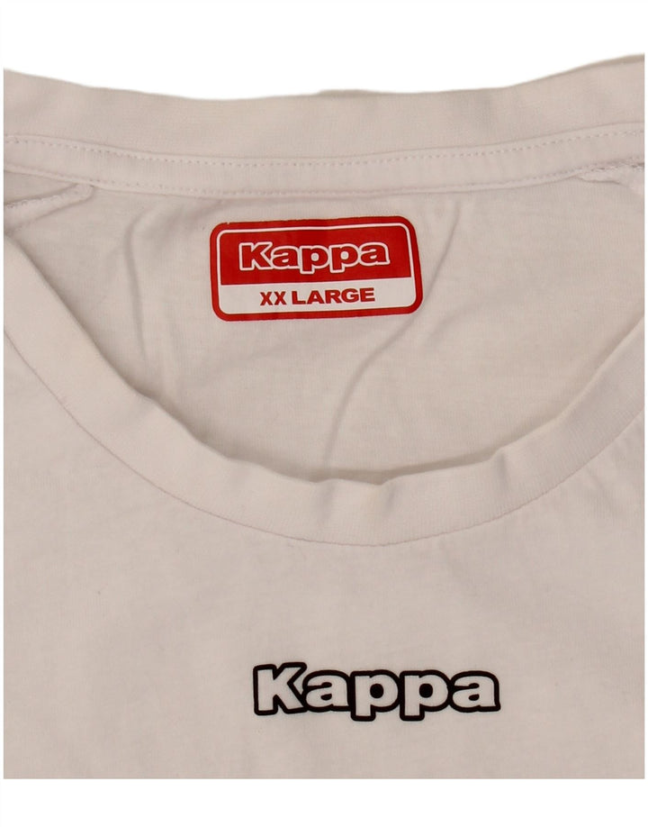Kappa Herre Grafisk T-Shirt Top 2XL Hvid