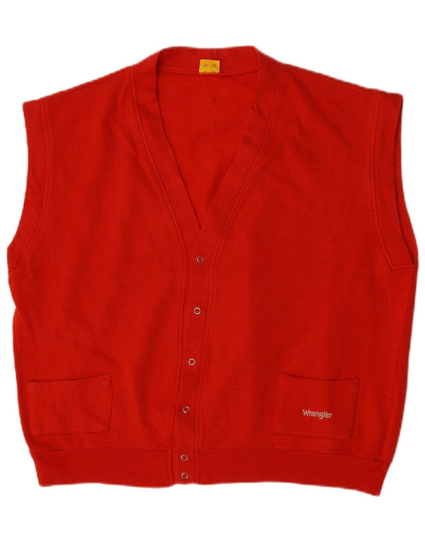 Wrangler herre ærmeløs cardigan sweater XL rød bomuld