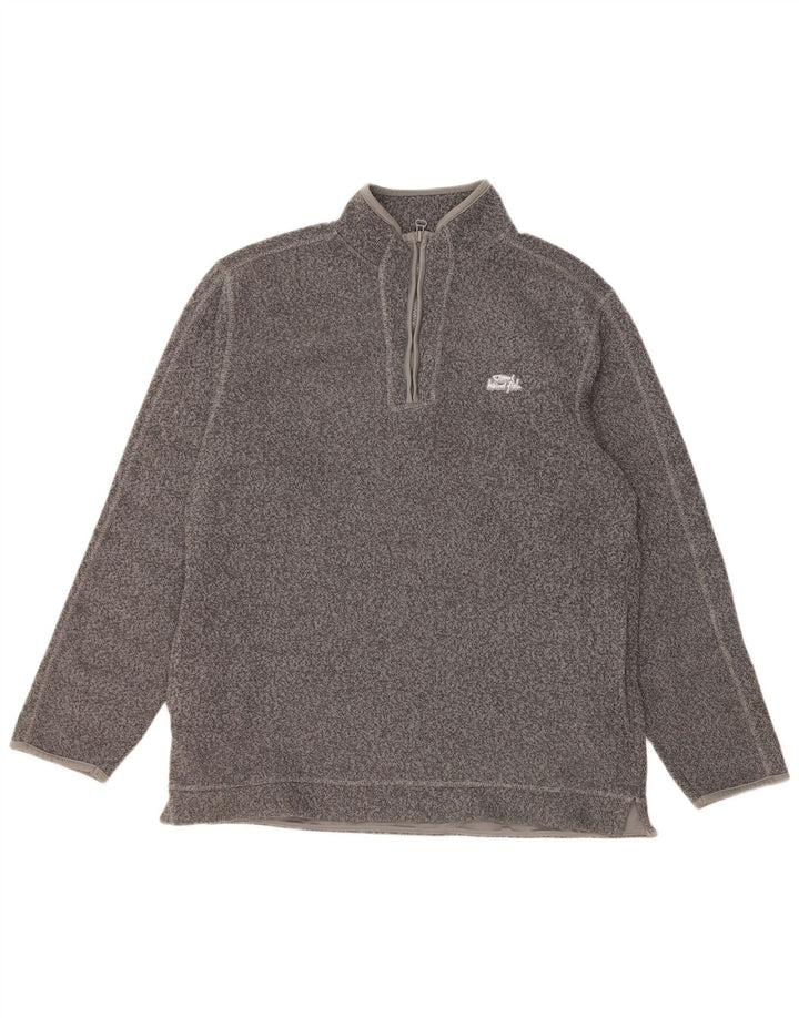 Weird Fish Herre Zip Neck Sweatshirt Jumper Large Grå Flecked Polyester