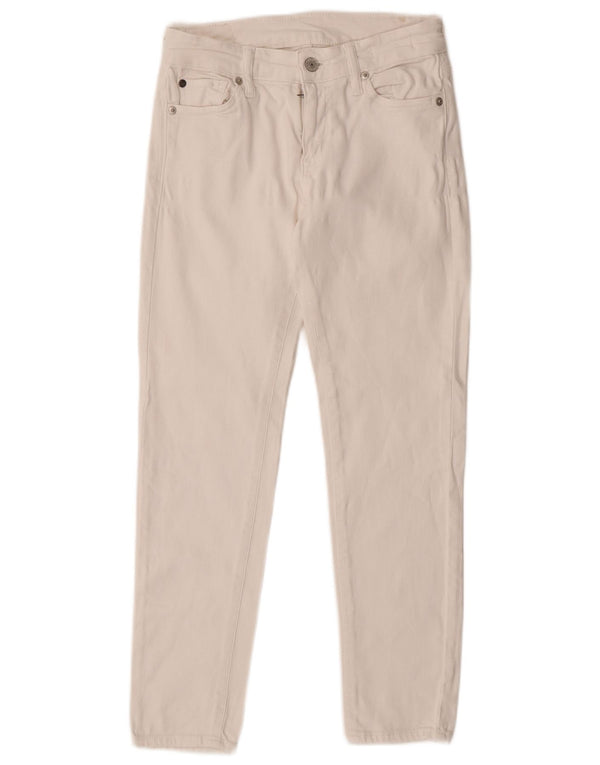 Ralph Lauren Dame Slim Jeans W25 L25 Hvid Bomuld