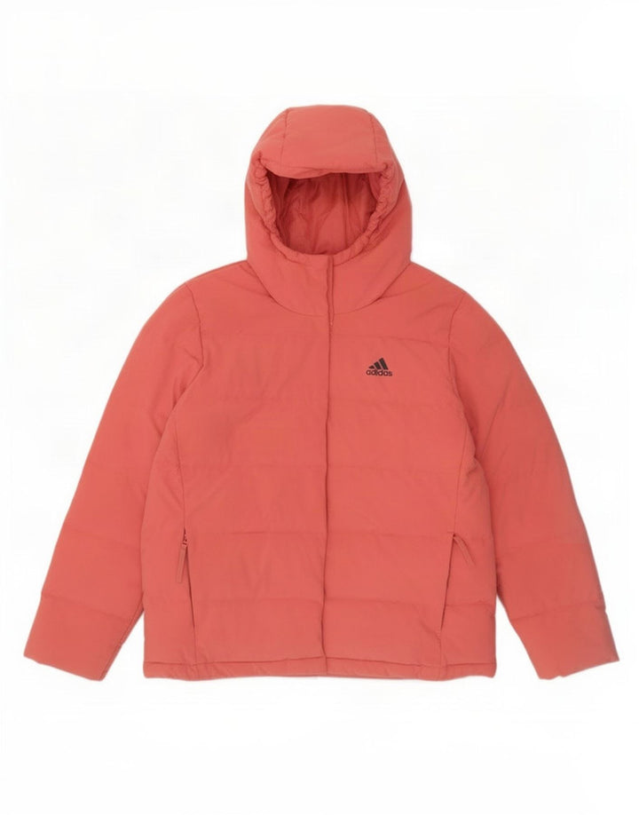 Adidas, polstret hættejakke til kvinder, UK 12/14 Medium Pink Polyester