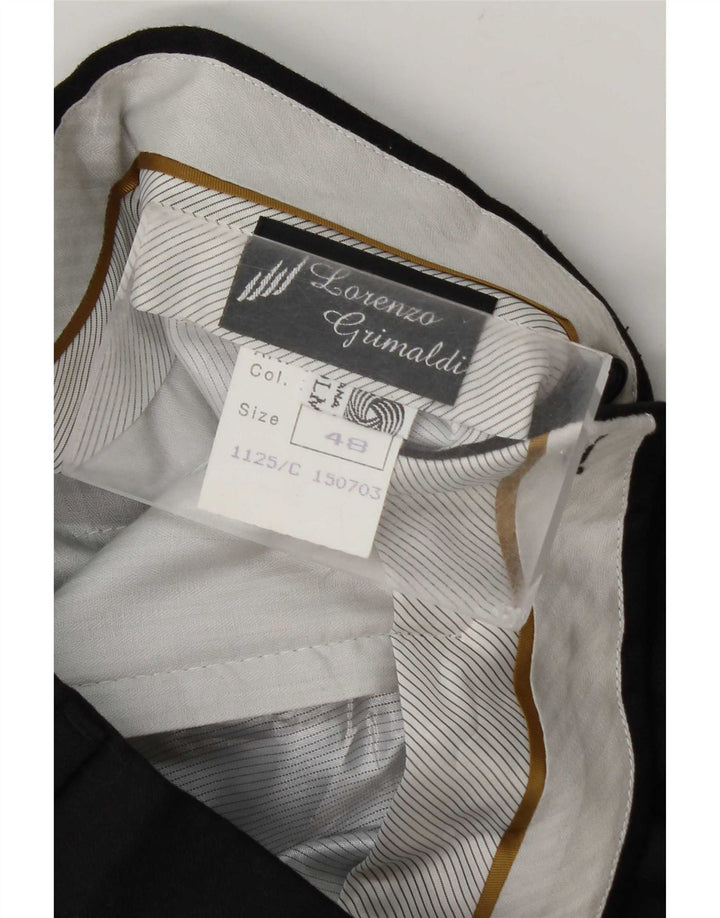 Vintage Herre Pegged Suit Bukser IT 48 Medium W32 L34 Sort Uld