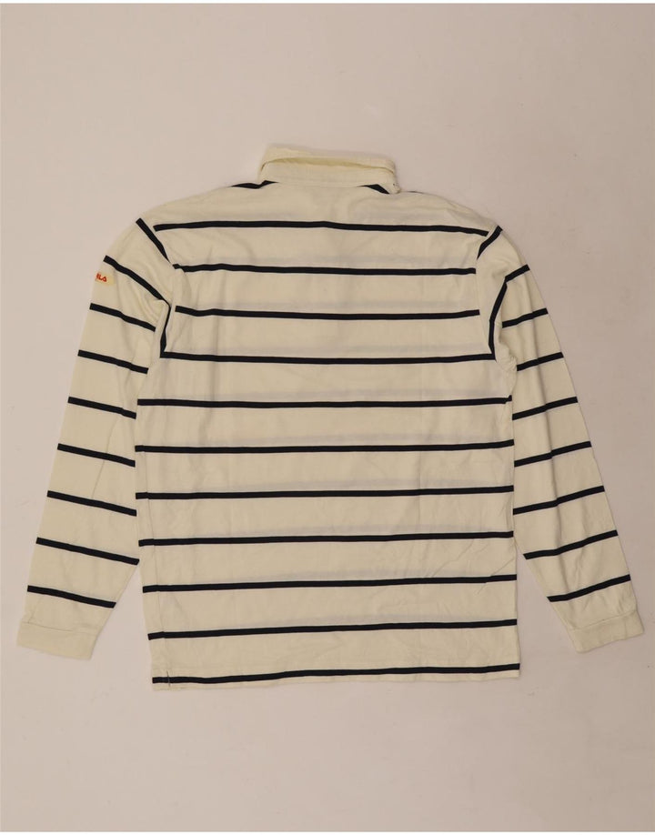 Fila Langærmet poloshirt til mænd Medium Off White Stribet bomuld