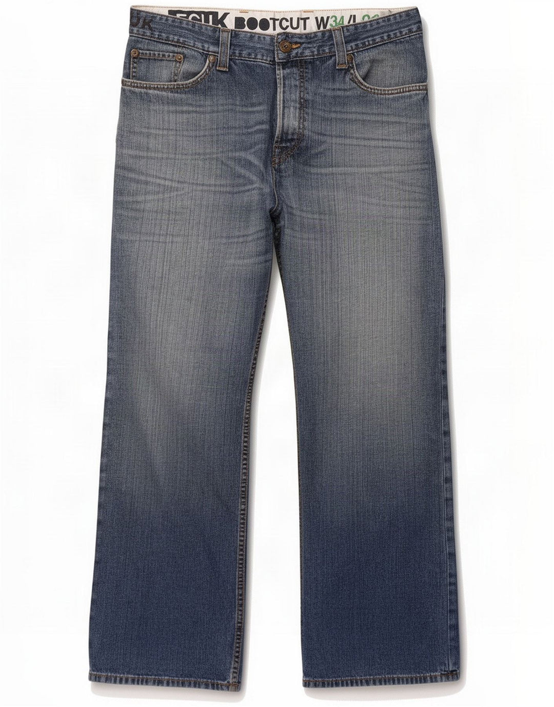Fcuk Bootcut jeans til mænd W34 L32 Blue Cotton