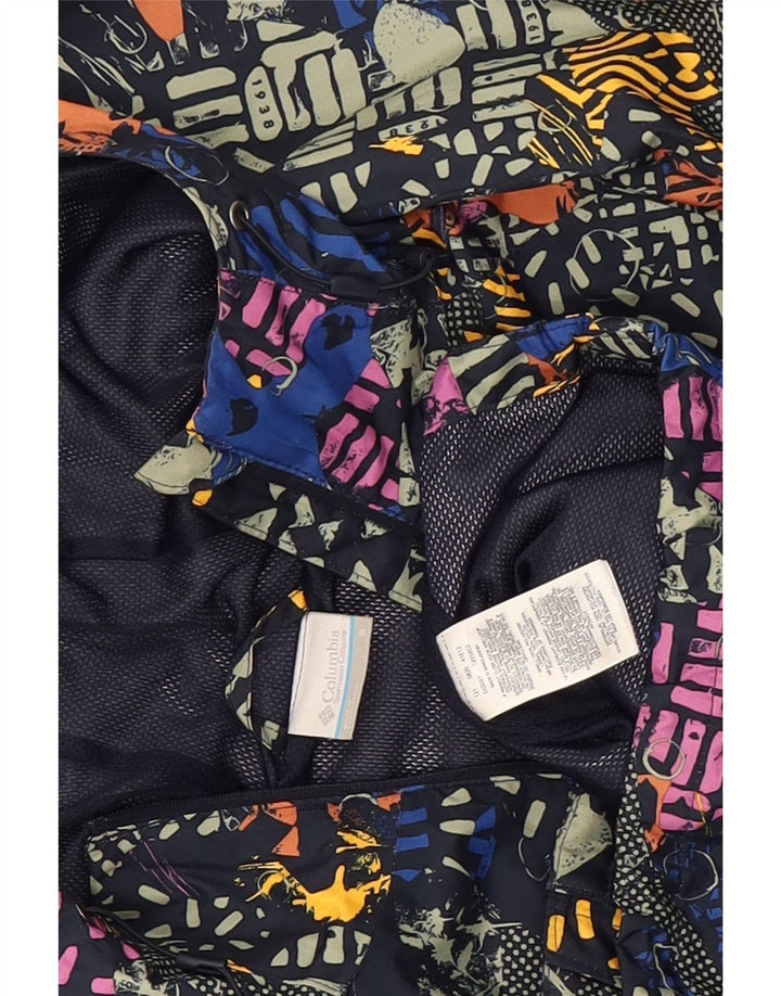Columbia kvinders abstrakt mønster regnjakke UK 10 Small Multicolored