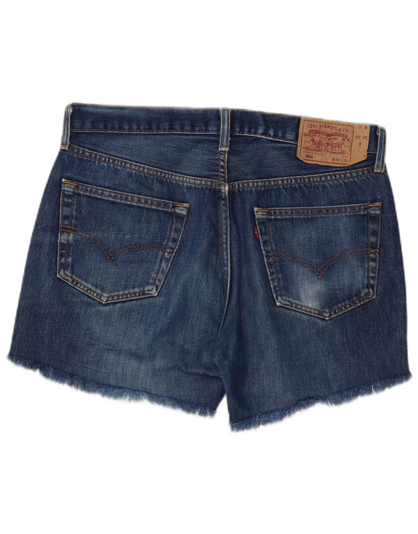 LEVI'S Womens 501 Distressed Denim Shorts W36 XL Blå Bomuld