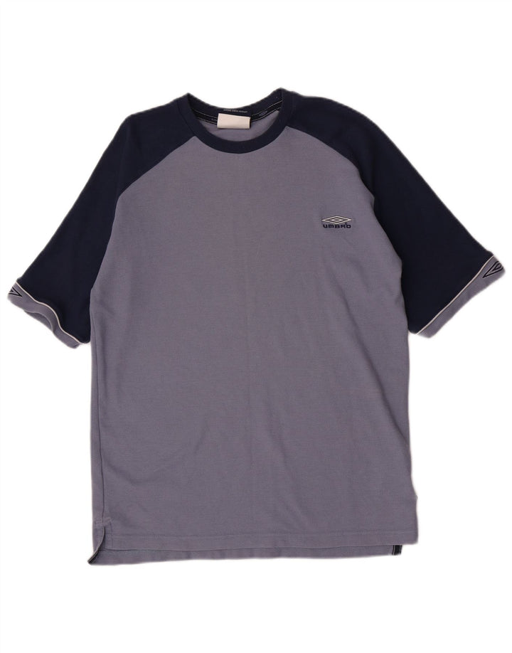 Umbro Herre T-Shirt Top Stor Blå Colourblock Polyester