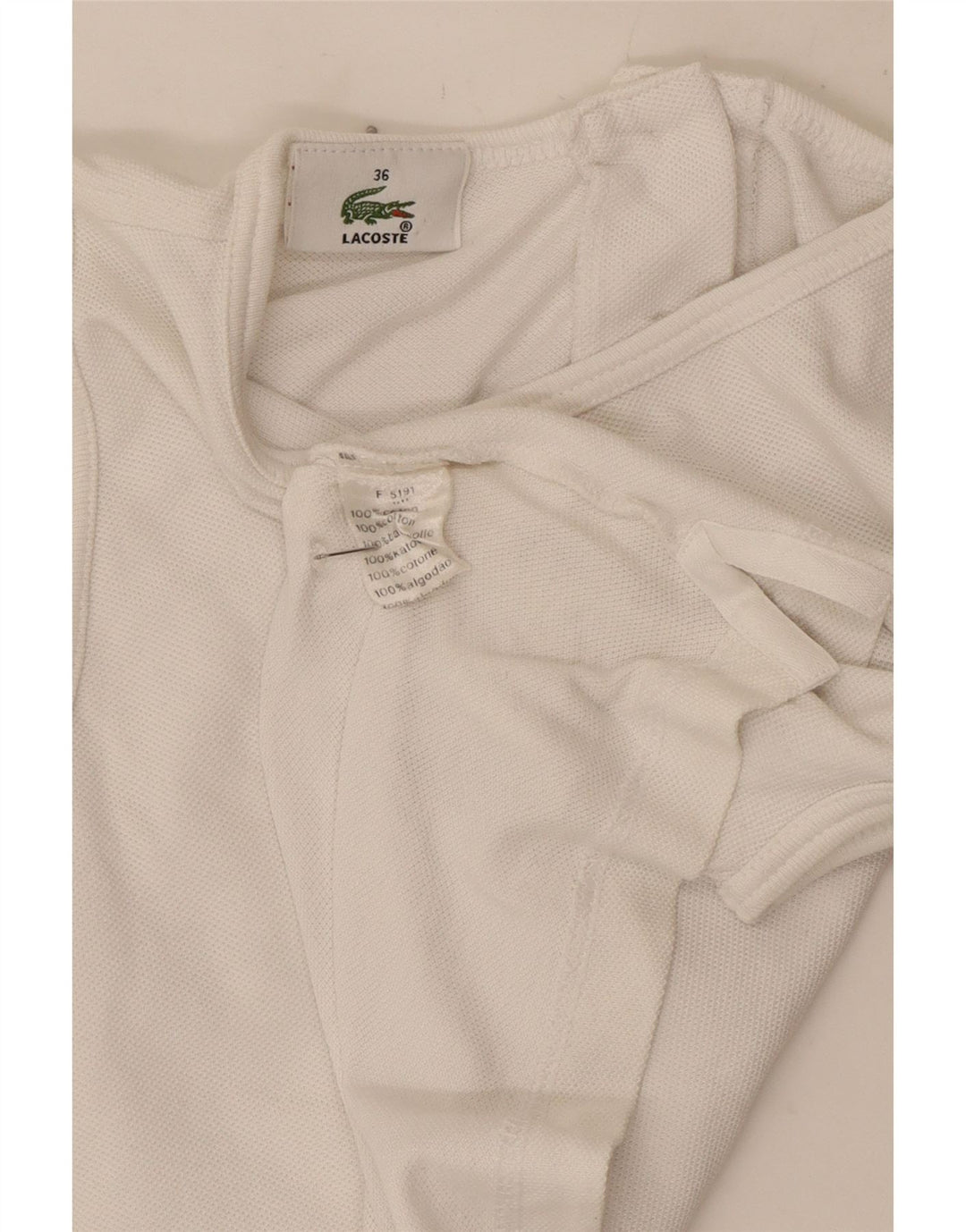 Lacoste Womens Crop Vest Top Størrelse 36 Lille hvid bomuld