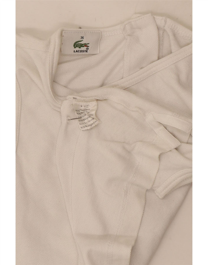 Lacoste Womens Crop Vest Top Størrelse 36 Lille hvid bomuld