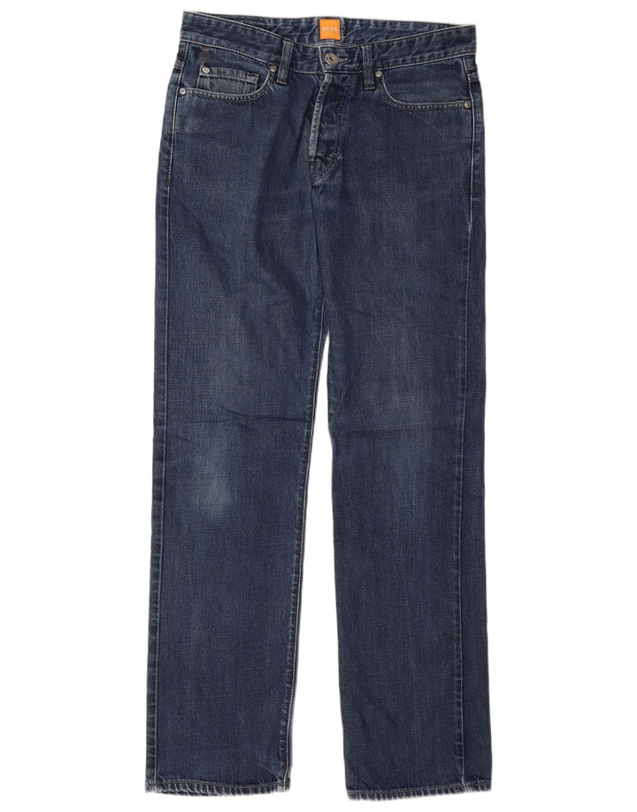 Hugo Boss Straight Jeans til mænd W31 L34 Blå Bomuld