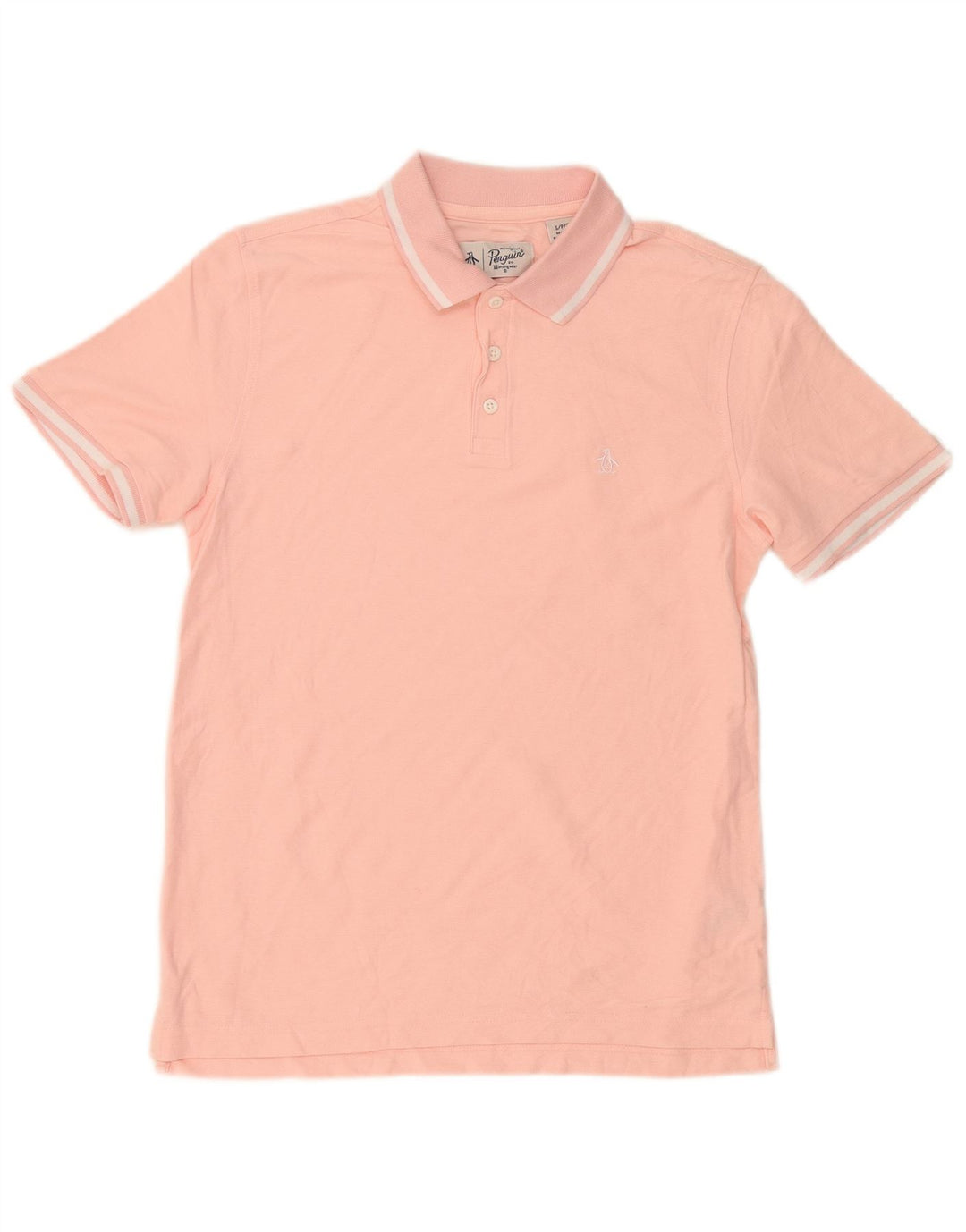 Penguin herre poloshirt Lille pink stribet bomuld