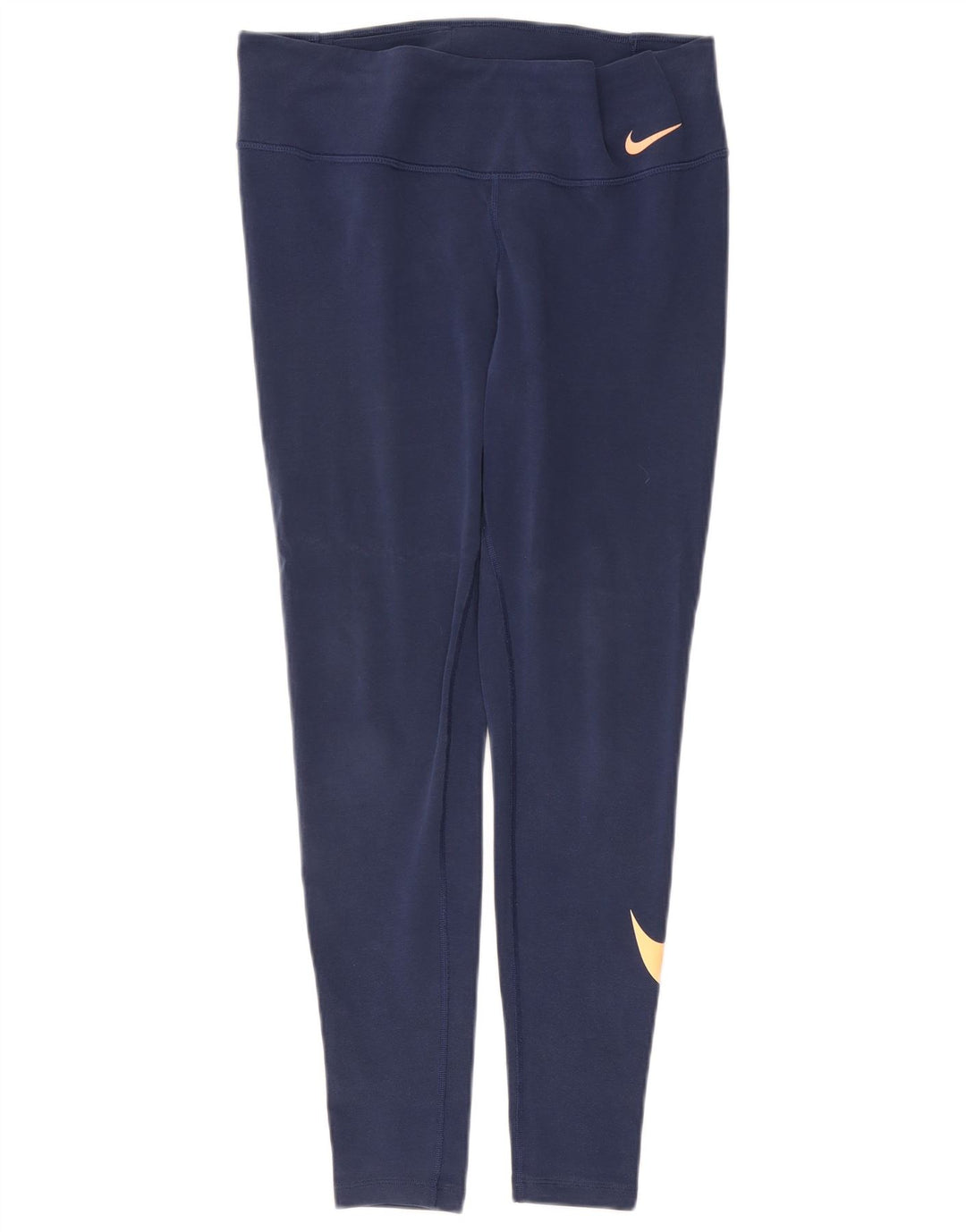 Nike Dame Dri Fit Grafiske Leggings UK 16 Large Navy Blue Bomuld