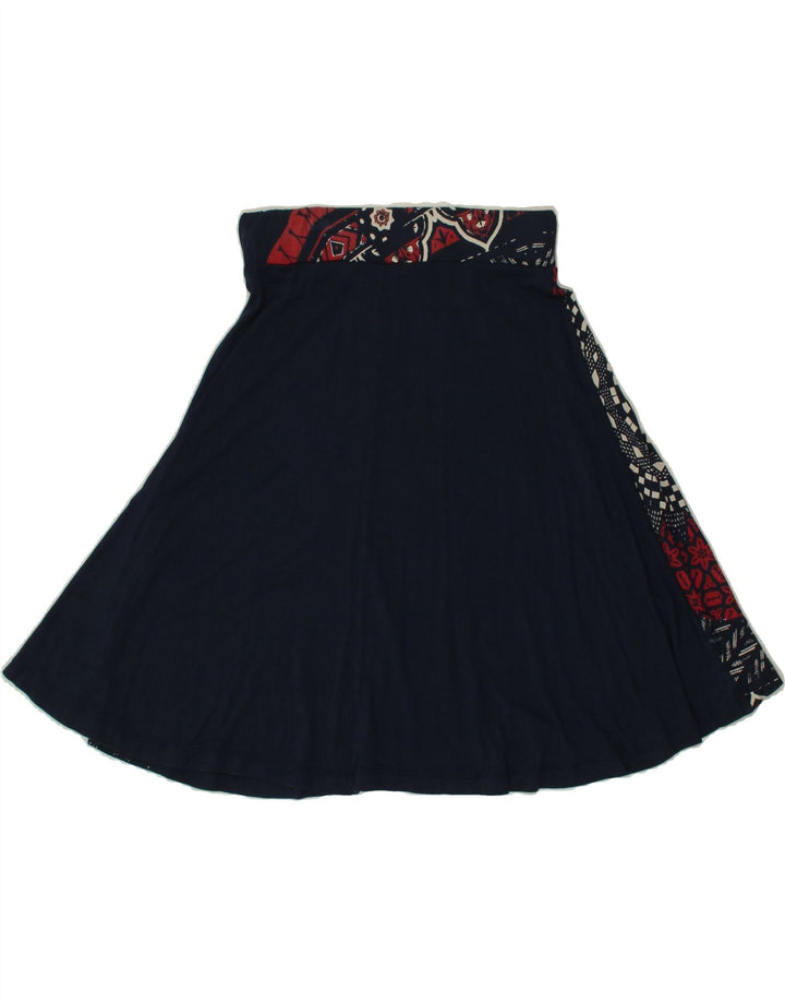 DESIGUAL Womens Abstract Pattern A-Line Skirt Small W26  Navy Blue Vintage Desigual and Second-Hand Desigual from Messina Hembry 