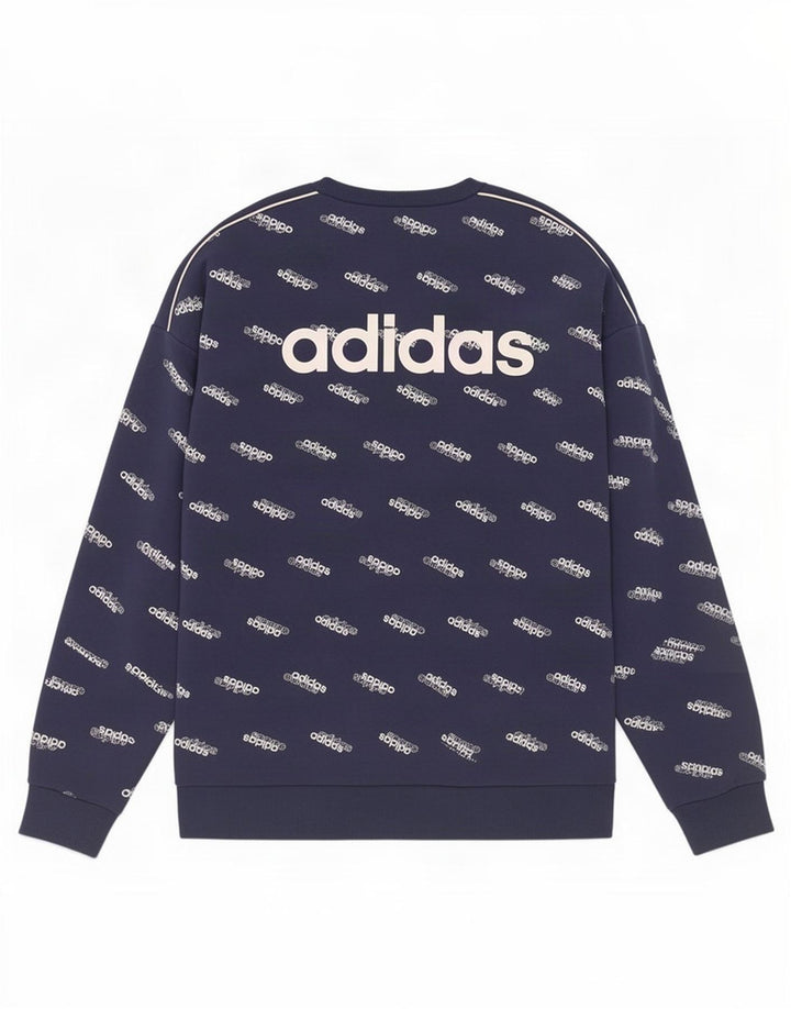 Adidas Grafisk Sweatshirt Jumper Medium Marineblå Bomuld