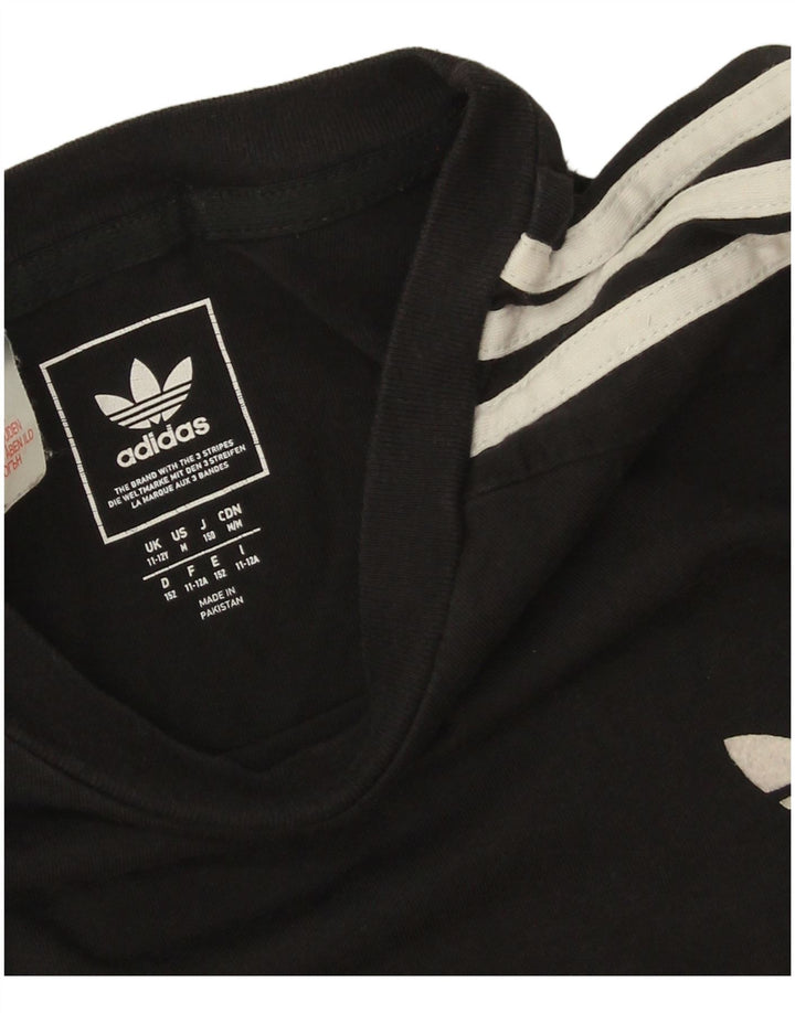 Adidas drenge grafisk top langærmet 11-12 år sort bomuld