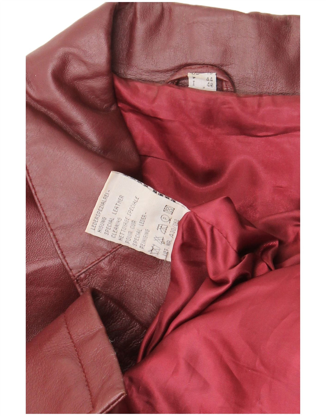 Vintage læderfrakke til kvinder IT 48 XL rødbrun læder