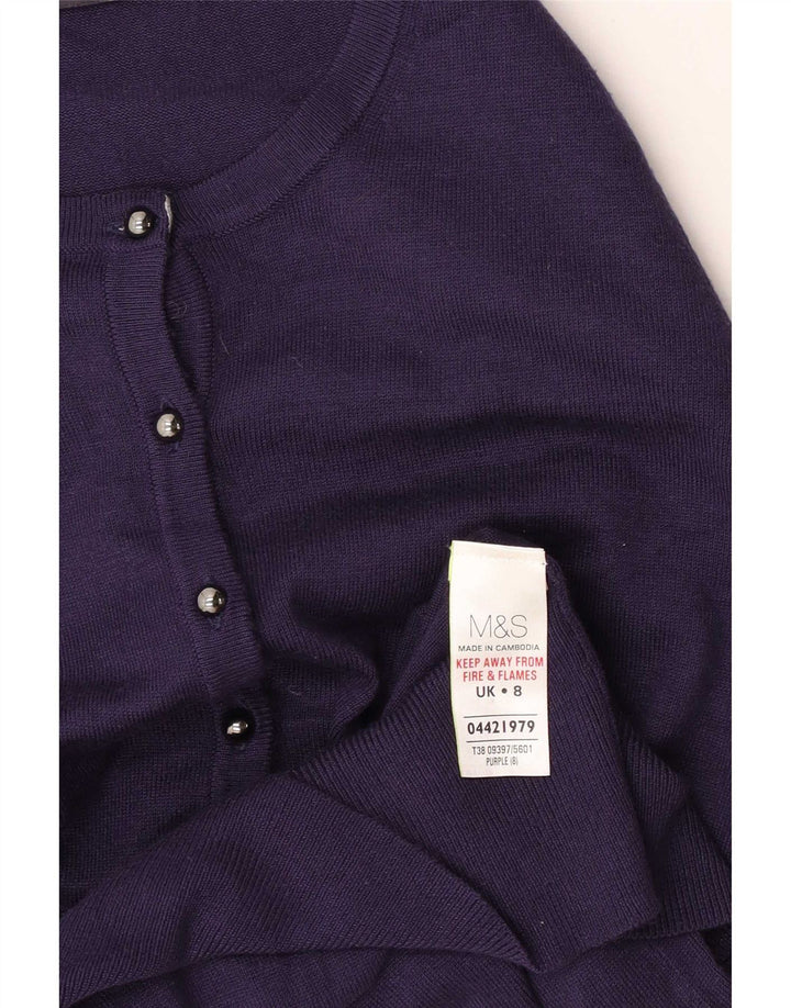 Marks & Spencer Dame Cardigan Sweater UK 8 Small Purple Viscose