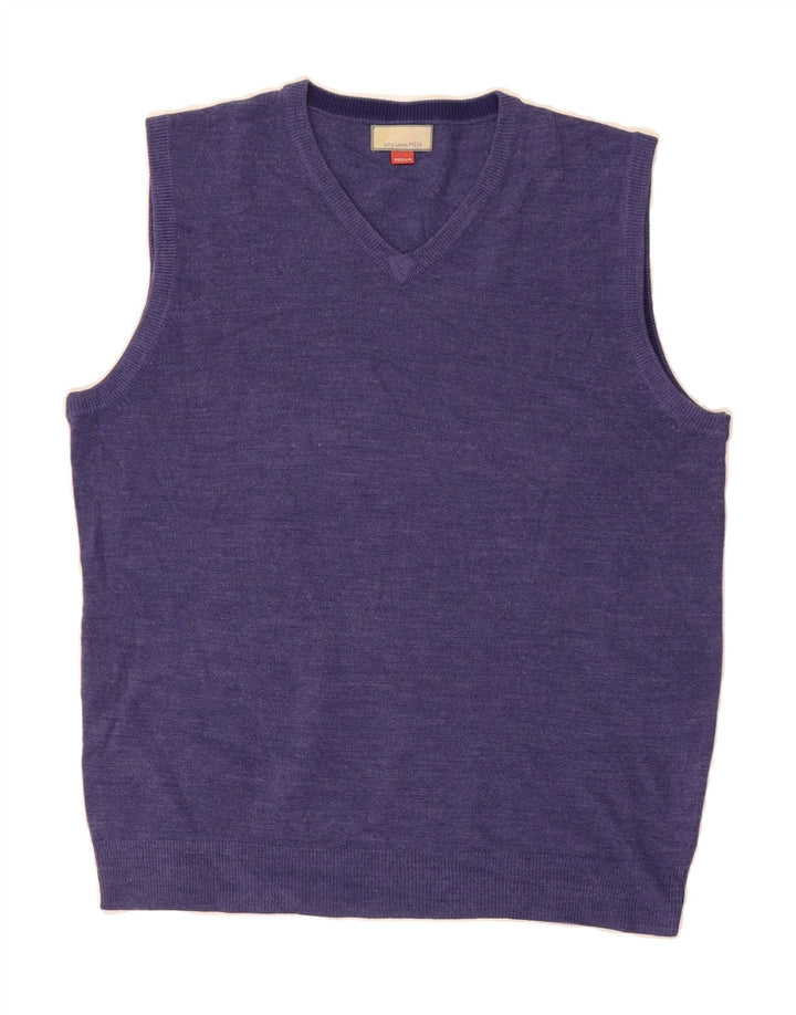 JOHN LEWIS Mens Vest Tank Top Medium Navy Blue Acrylic Vintage John Lewis and Second-Hand John Lewis from Messina Hembry 