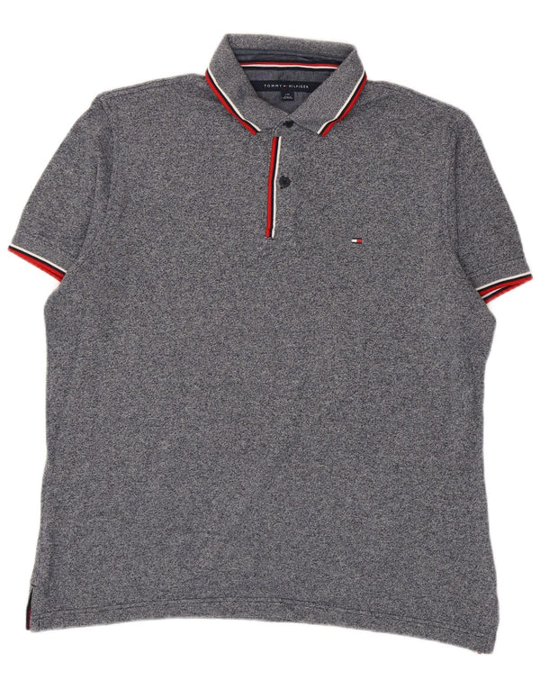 Tommy Hilfiger Herre poloshirt Stor marineblå stribet bomuld