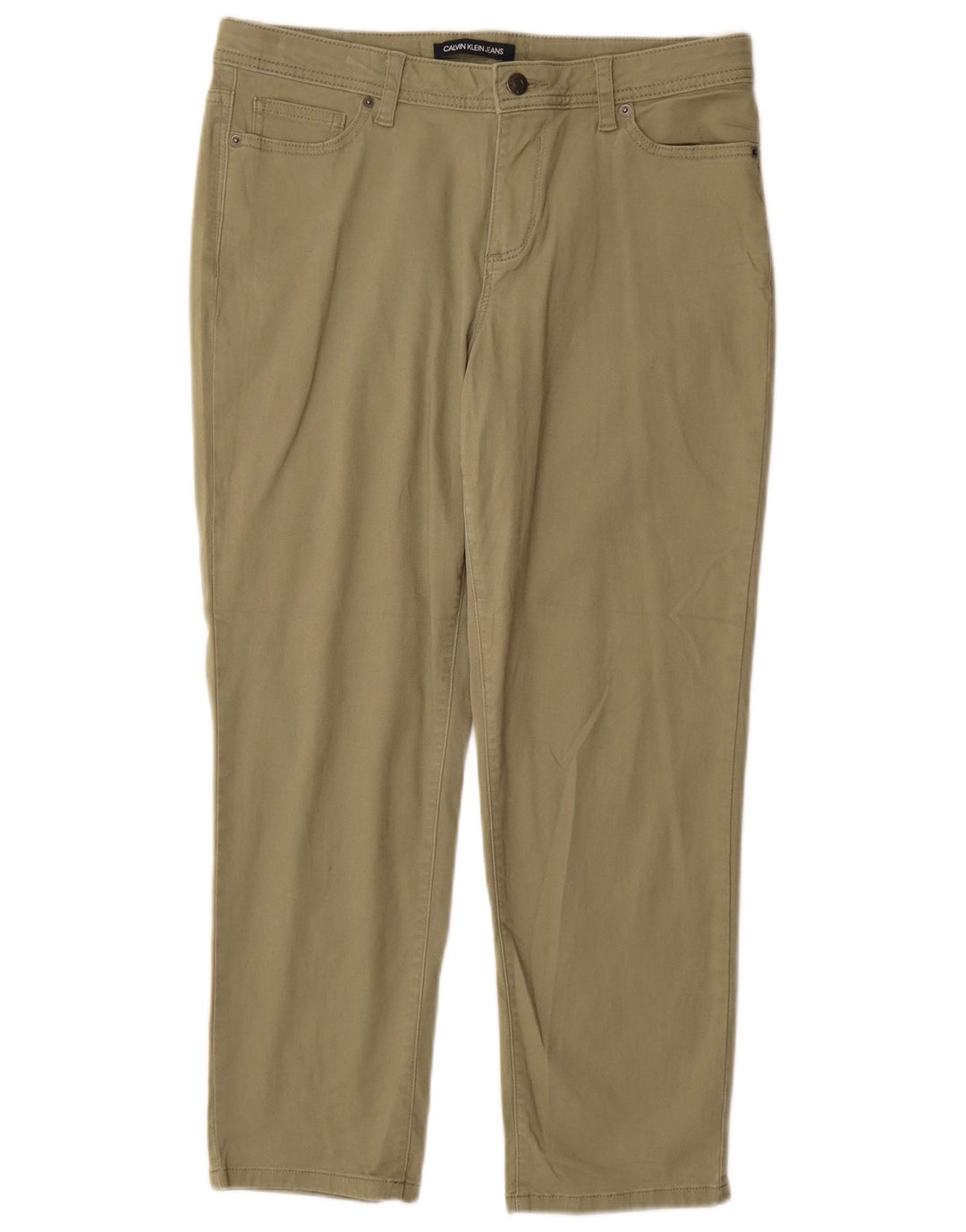 CALVIN KLEIN koniske fritidsbukser til kvinder US 10 Large W30 L27 Grøn