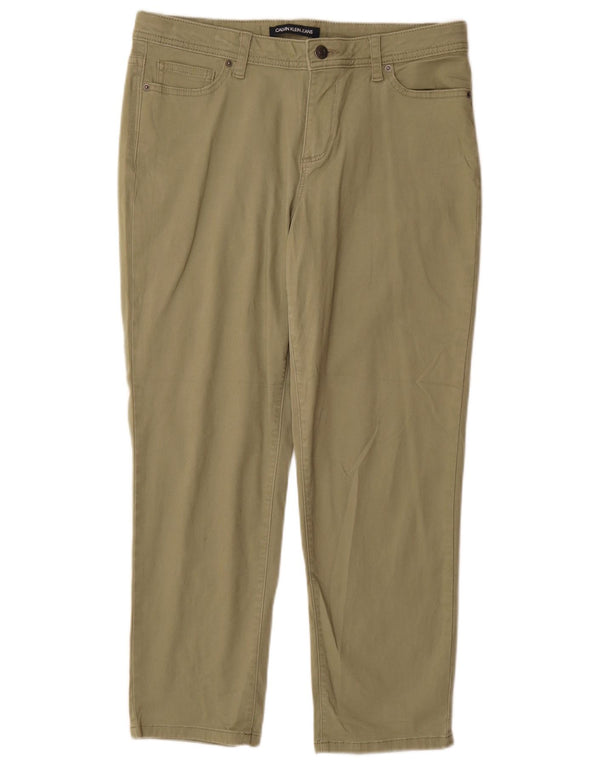 CALVIN KLEIN koniske fritidsbukser til kvinder US 10 Large W30 L27 Grøn