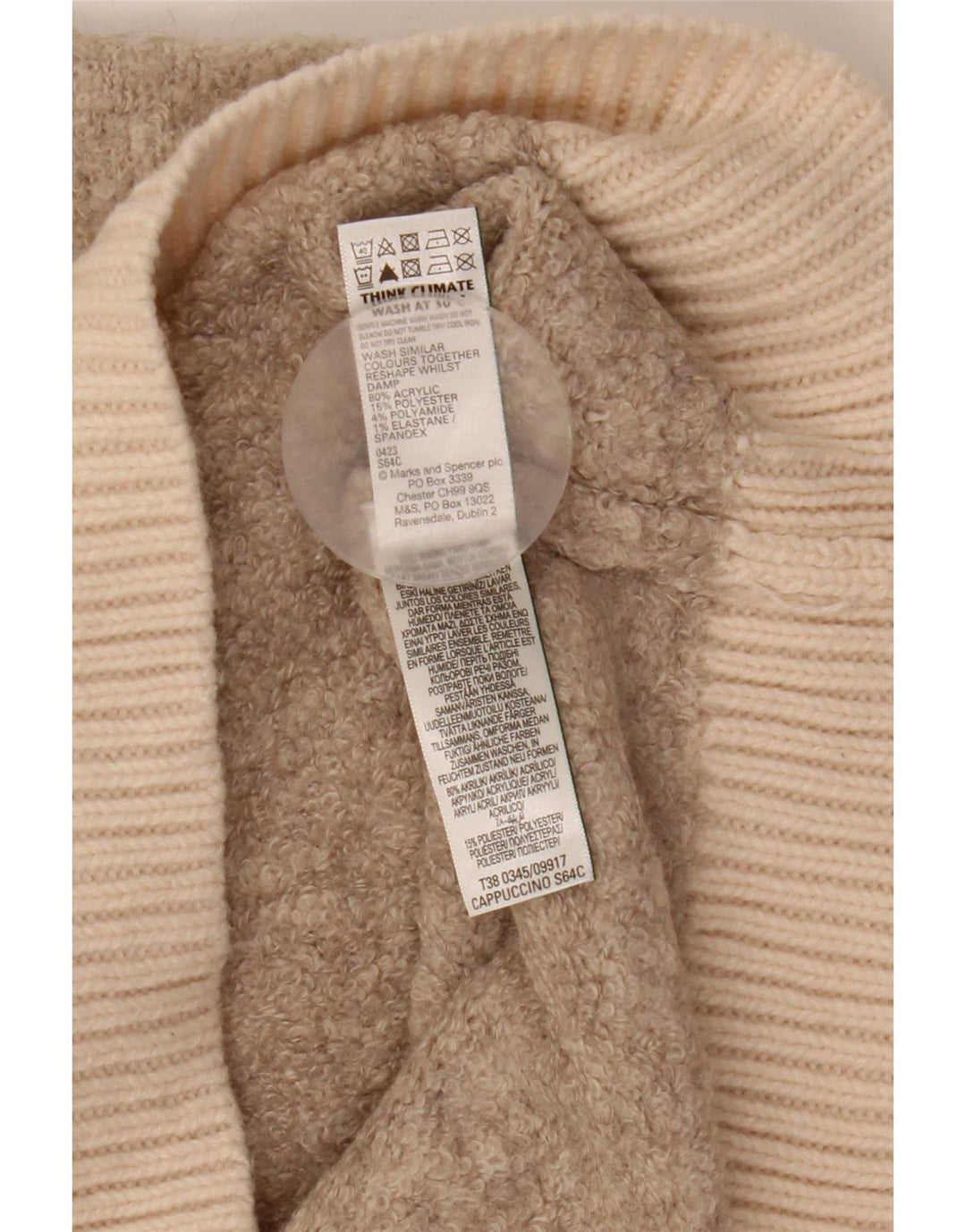 Marks & Spencer Dame Turtle Neck Jumper Sweater UK 14 Medium Beige