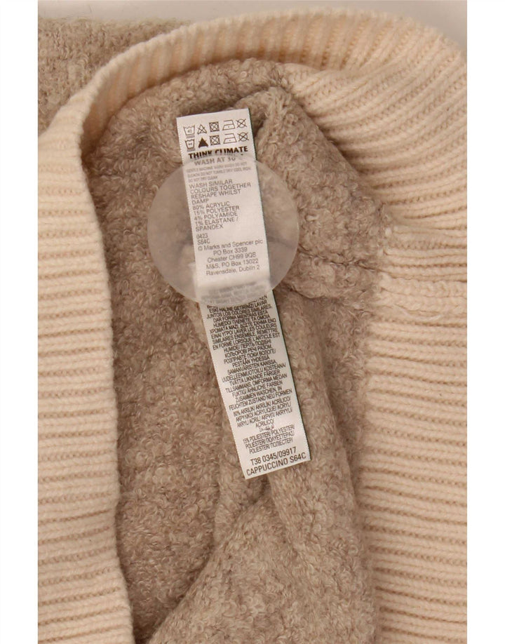 Marks & Spencer Dame Turtle Neck Jumper Sweater UK 14 Medium Beige