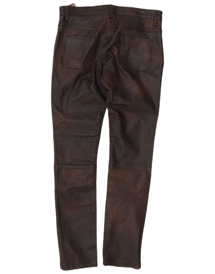 il Lago Herre Slim Læderbukser IT 48 Medium W30 L32 Brun Læder