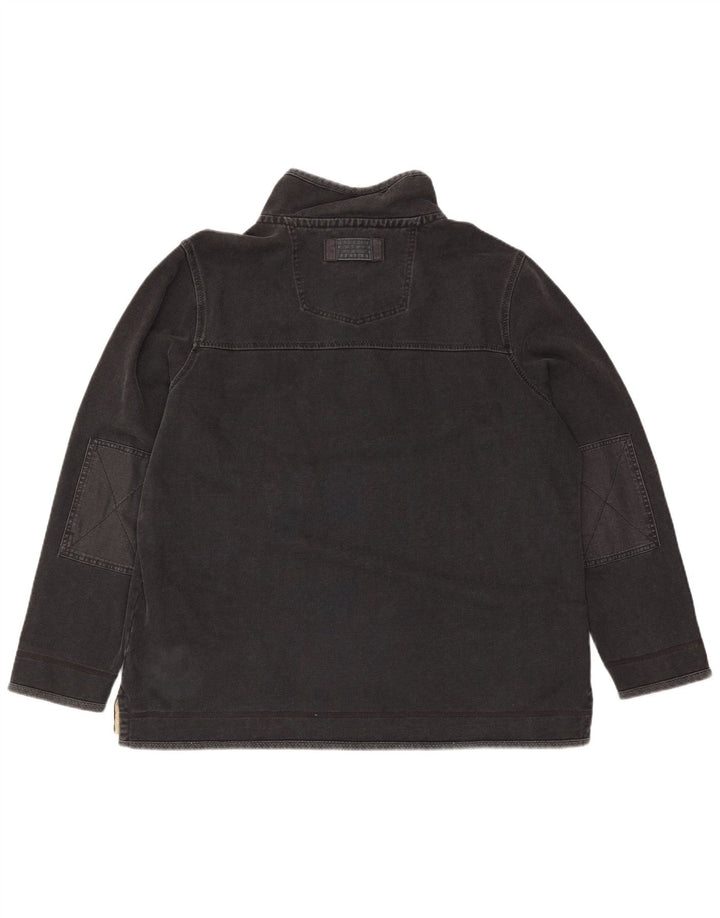 Fedt ansigt herre lynlås-hals sweatshirt 2XL grå bomuld