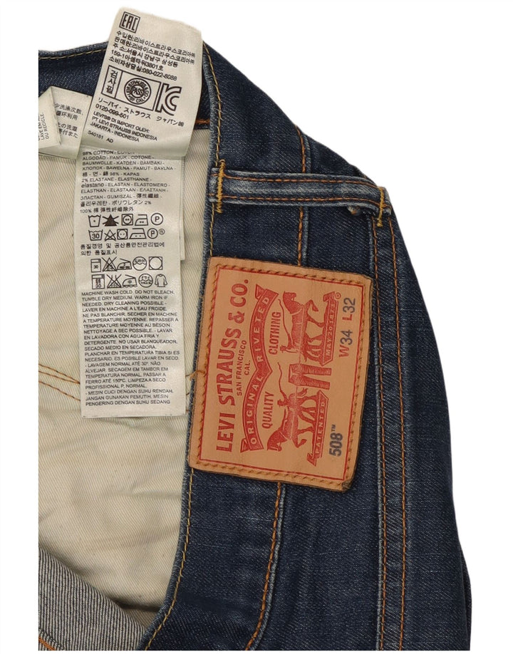 Levi's Herre 508 almindelige tilspidsede jeans W34 L32 blå bomuld