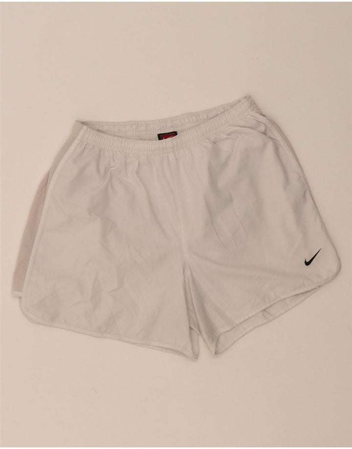 NIKE Womens Sport Shorts US 8/10 Medium  White Colourblock Polyester Vintage Nike and Second-Hand Nike from Messina Hembry 