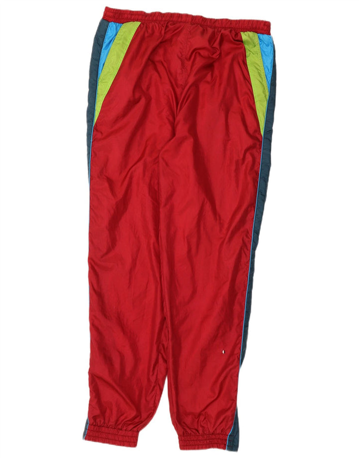 Vintage træningsdragt bukser til mænd Joggers Large Red Colourblock