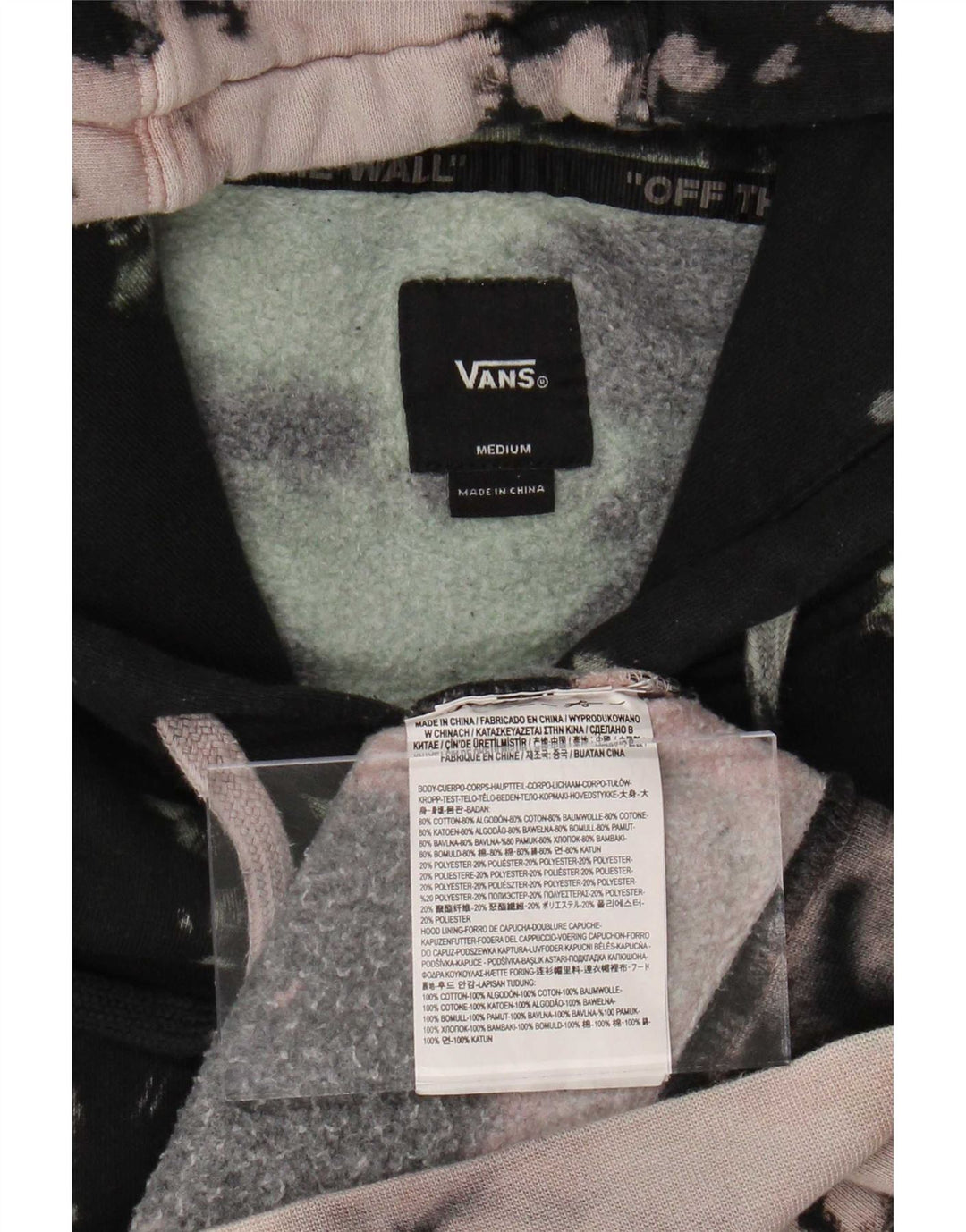 Vans Herre grafisk hættetrøje Jumper Medium Flerfarvet Tie Dye Bomuld